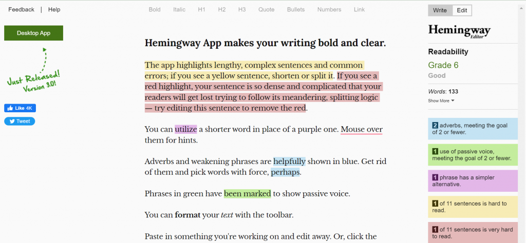 Hemingway Editor