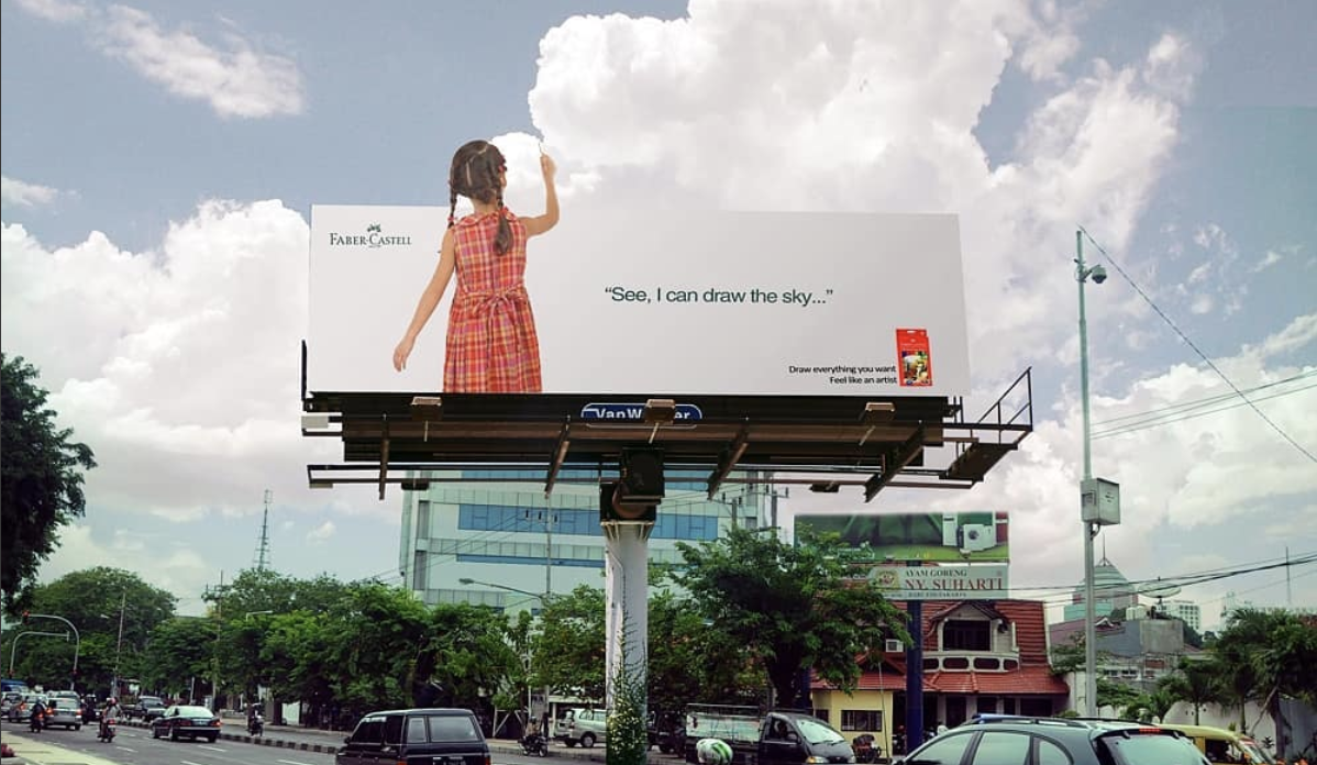 Faber Castell's billboard ambient ad in India